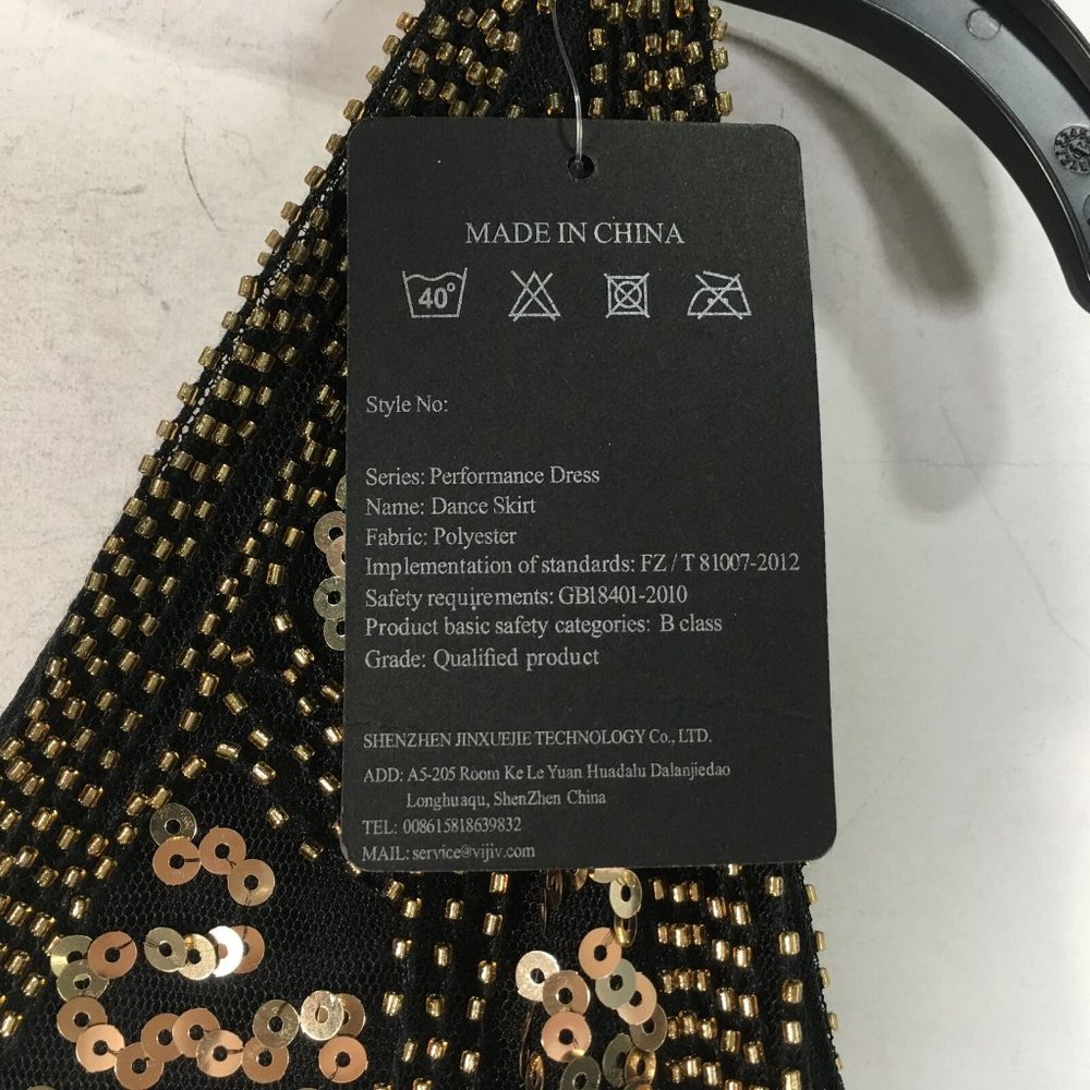 Women's VIJIV 1920s Vintage Inspired Sequin/Fringe Flapper Dress, Size S - Black - Picture 4 of 11